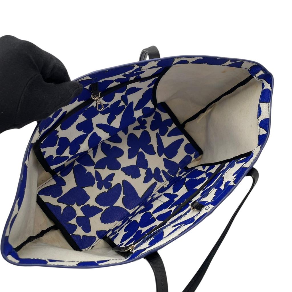 Used Kate Spade Tote Bag Hawthorne Lane RyanTote Bag Blue/white Coated Canvas/leather Women