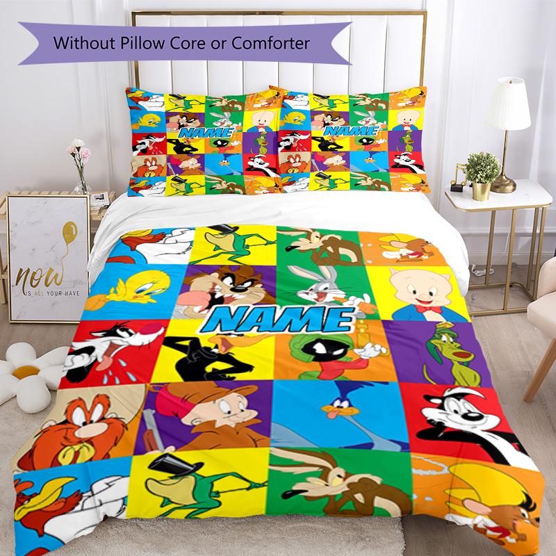 Like Warner Bros. Movies (26) Customize your name Bedding Set Breathable Duvet Cover with Pillowcases Home Decoration Birthday Gift