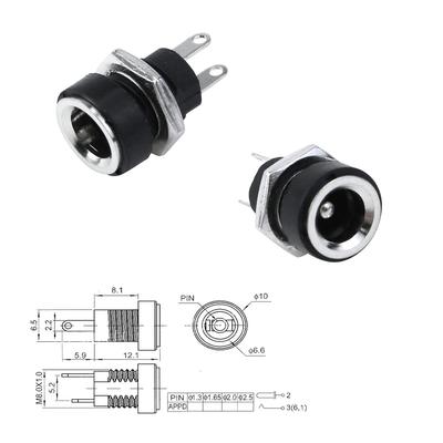 Antrader 24 Adet 5.5mm x 2.1mm 2 Pin DC Güç Dişi Panel Montaj Jak Soket Konnektör