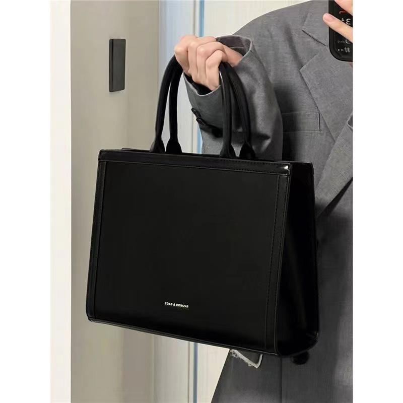 Большие женские сумки Винтажная сумка-мессенджер Женская деловая сумка-тоут Наплечная сумка Женская сумка из ПУ Кошелек чёрный