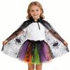 Bat Halloween Tulle Cape Spider Web Cosplay Bridal Costume Retro Kids Mesh Cloak  Photoshoot