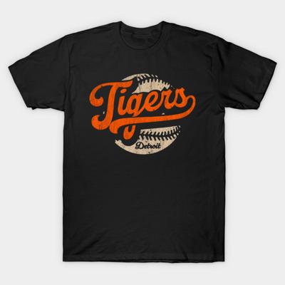 Asian Size Cotton Unisex Tshirt Print T-shirt Detroit-Tigers T-shirt No-Cut Print Regular Fit
