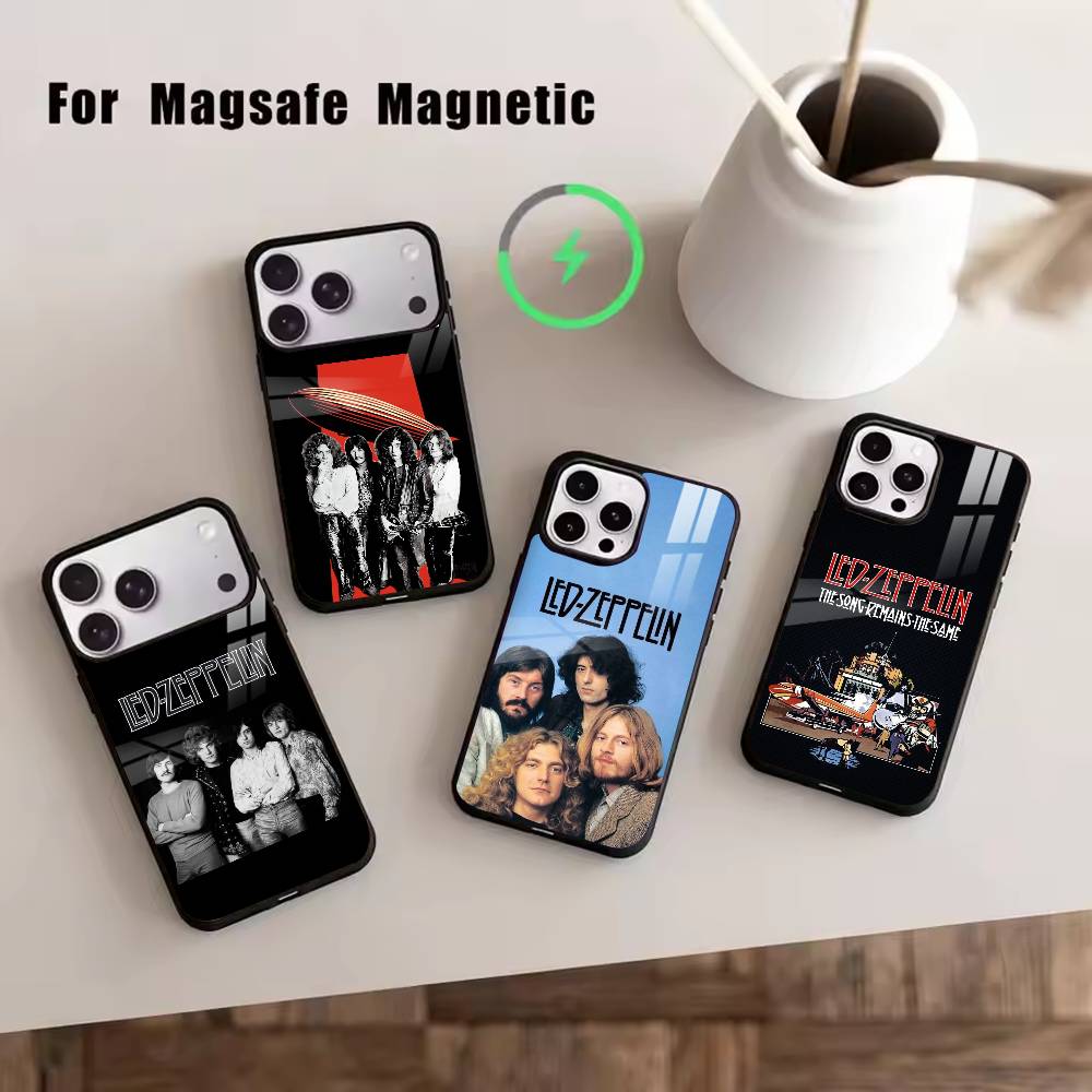 L-Led Z-Zeppelin Telefoonhoesje Voor iPhone17,16,15,14,13,12,11 Plus,Pro Magnetisch met Magsafe Draadloos Opladen