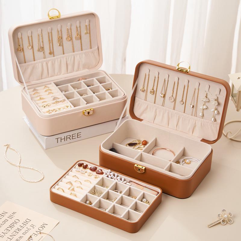 Elegant Multi-layer Lockable Jewelry Storage Box with Anti-oxidation Feature