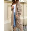 Large-sized Knitted Sweater, Autumn and Winter New Style Loose Pocket Solid Color Long Cardigan for Women