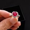 Heart Of The Ocean Women'S Ring Cultivation Sapphire Ruby Love Open Ring Women'S Heart Colored Treasure Ring