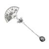 4 Chinese Fan-Shaped Brooches with Tassel Charms