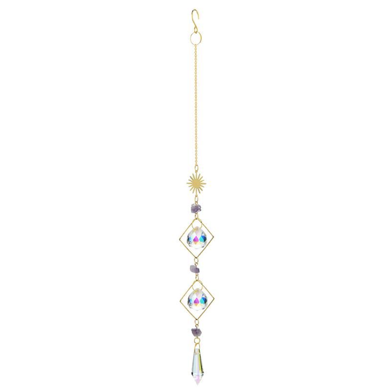 1Pc Dream Catcher Rainbow Hanging Drop Crystal Wind Chime Rainbow Maker Sun Catcher Prisms Pendant