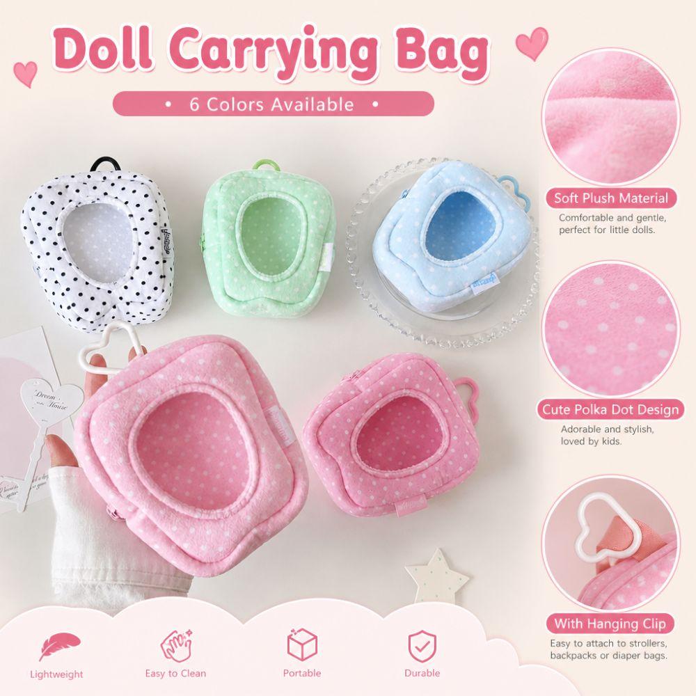 Plush Doll Carrying Bag with Heart Carabiner Plush Doll Protective Pouch Durable Mini Ita Bag