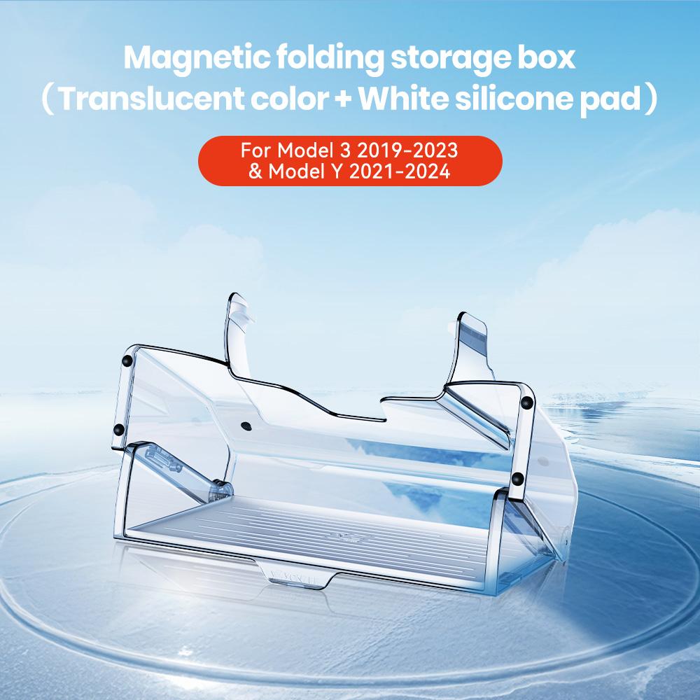 YZ For 2021-2026 Tesla Highland Model 3/Y/YL Juniper Tray Magnetic Under Screen Hidden Storage Box Magnetic Hidden Screen Box