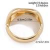 Exaggerated Heavy Industry Design Sense Metal Smooth Bracelet, Geometric Personality Wide Bracelet Braclet