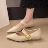 Pointed Mary Jane Single Shoes Women's Spring New Fashion Retro Shallow Mouth Thick Heel Small Leather Shoes