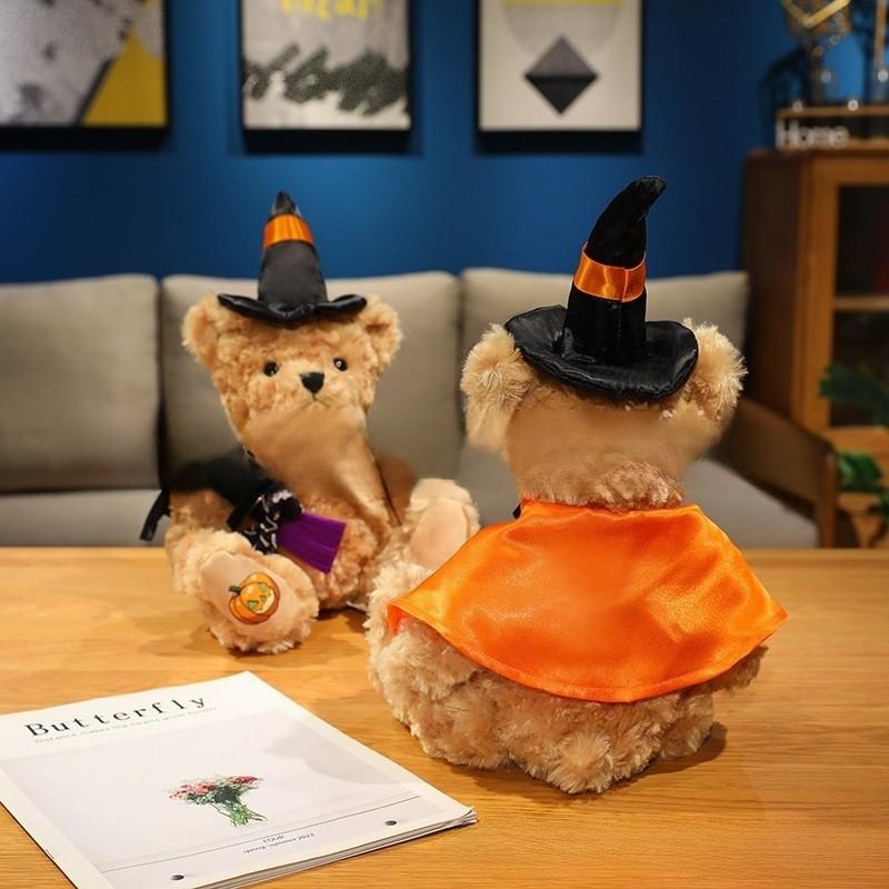 Teddy Witch Halloween Bear Plush Doll With Pumpkin Pattern Festive Gifts Decor