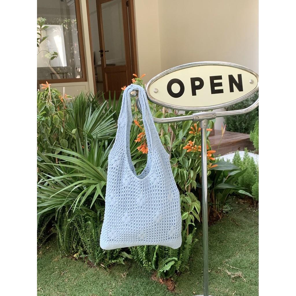 IELGY Summer Lazy Knitted Knitted Bag Large Capacity Commuter Tote Bag Casual