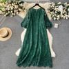 Dress Retro Exquisite Hollow-out Crochet Loose Lace