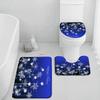 Winter Weihnachten Duschvorhang Set Niedlicher Schneemann Rote Vögel Geschenke Wald Zeder Neujahr Xmas Badezimmer Deko Duschvorleger Toilettensitzbezug