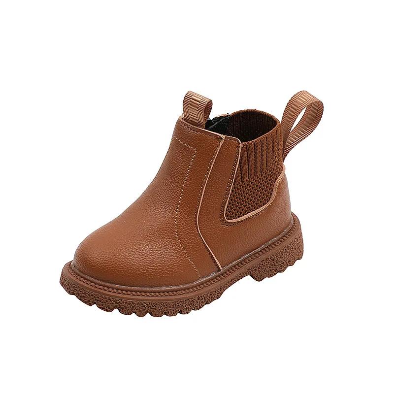 

Beauty England Style Chelsea Boots for Kids Girls School Super on-trend Autumn Platform Children Shoes Boys Short Boots F07241 21 коричневый