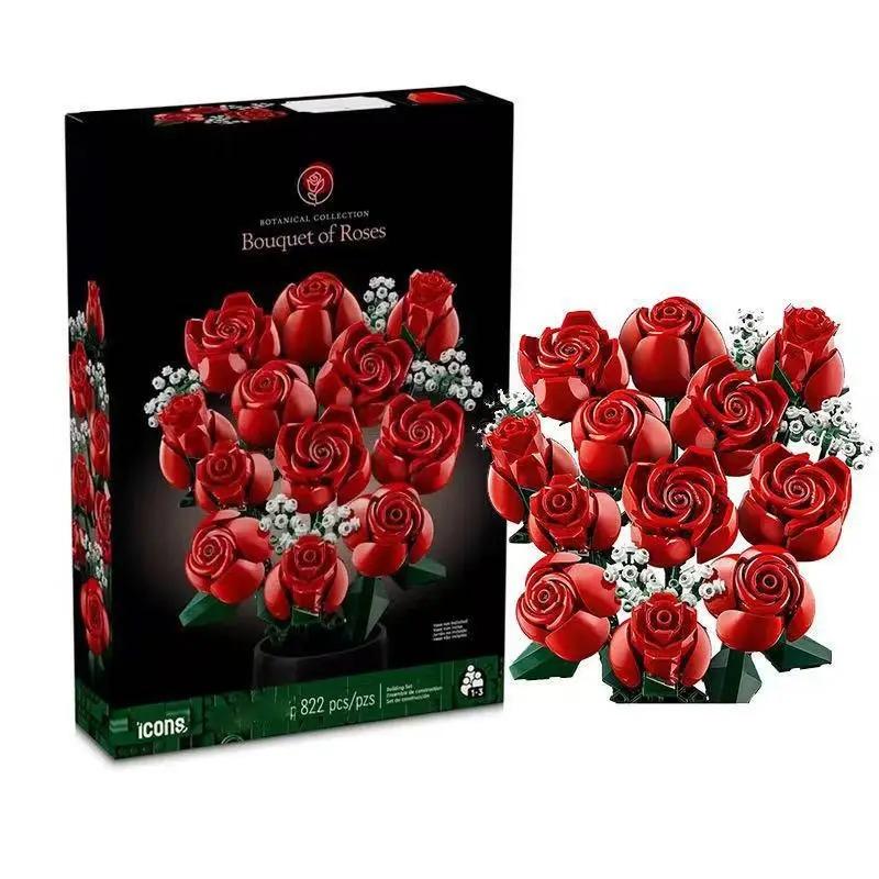 DIY Building Set for Adults, MOC Dried Flowers Bricks for Home Decor, Unique Botanical Collection Gift