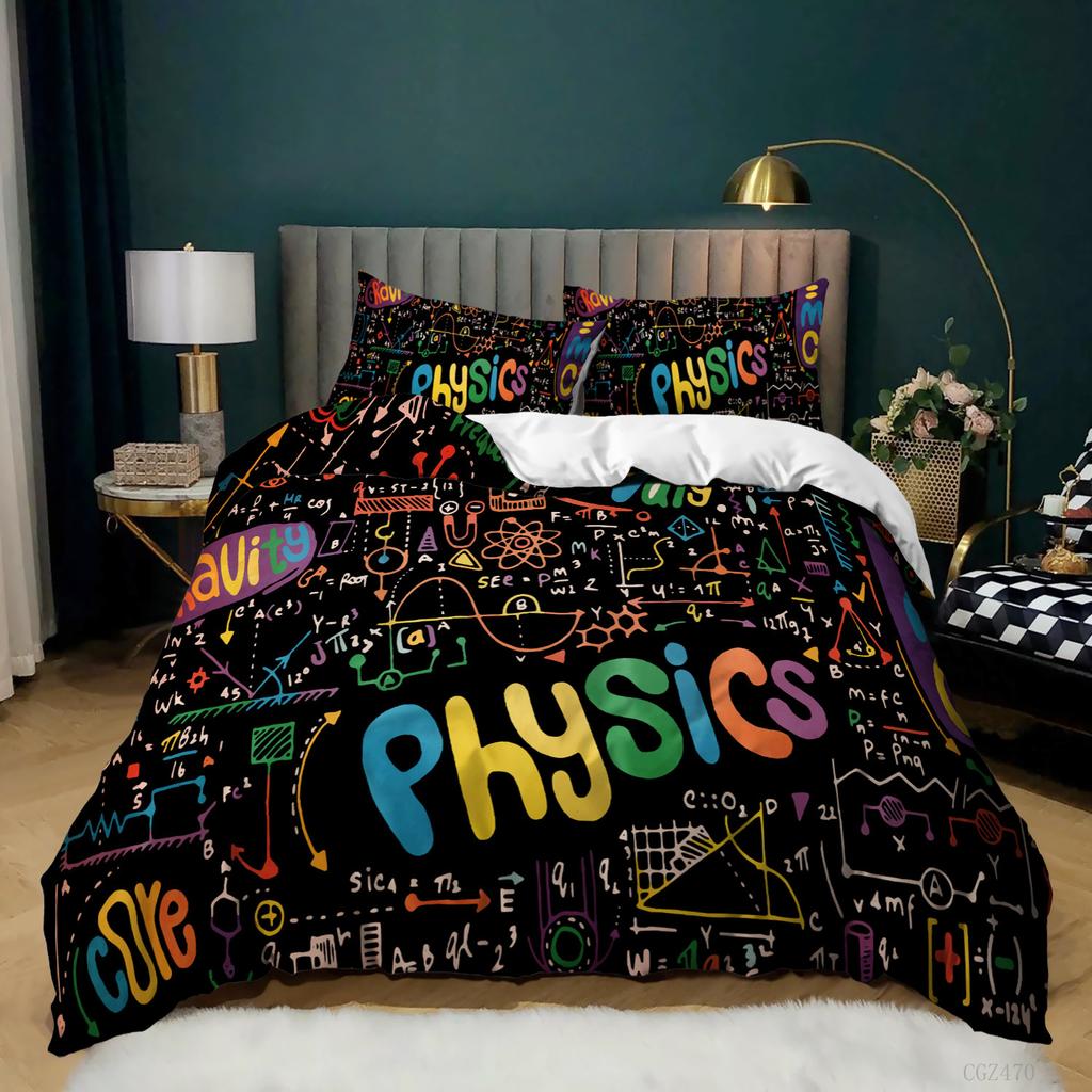Home Textiles Student Bedding Three-Piece Set Mathematical Formula Quilt Cover