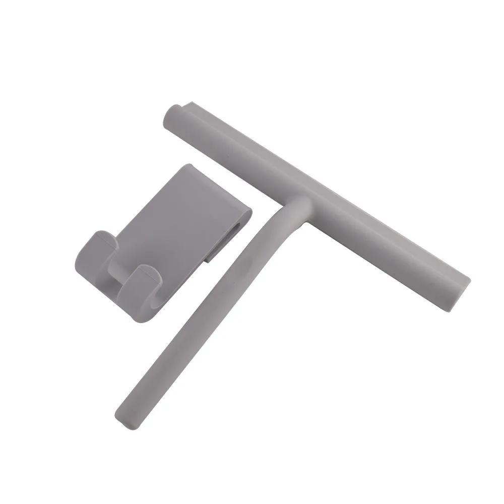 Shower Squeegee Glass Clean Scraper Washing Wiper Hanger Floor Window Cleaning Household Water Wall Hanging Mirror with Handle