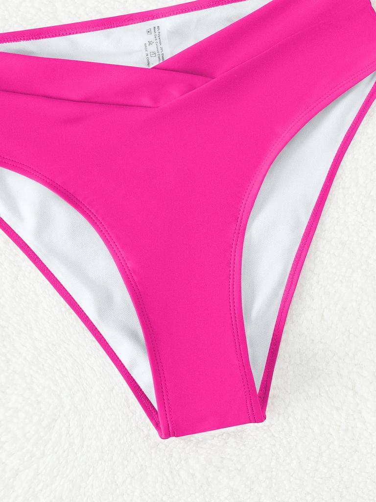 Σέξι Μαγιό Μπικίνι Μονόχρωμο Ευρωπαϊκού & Αμερικανικού Στυλ 2025 με Σορτς για Γυναίκες