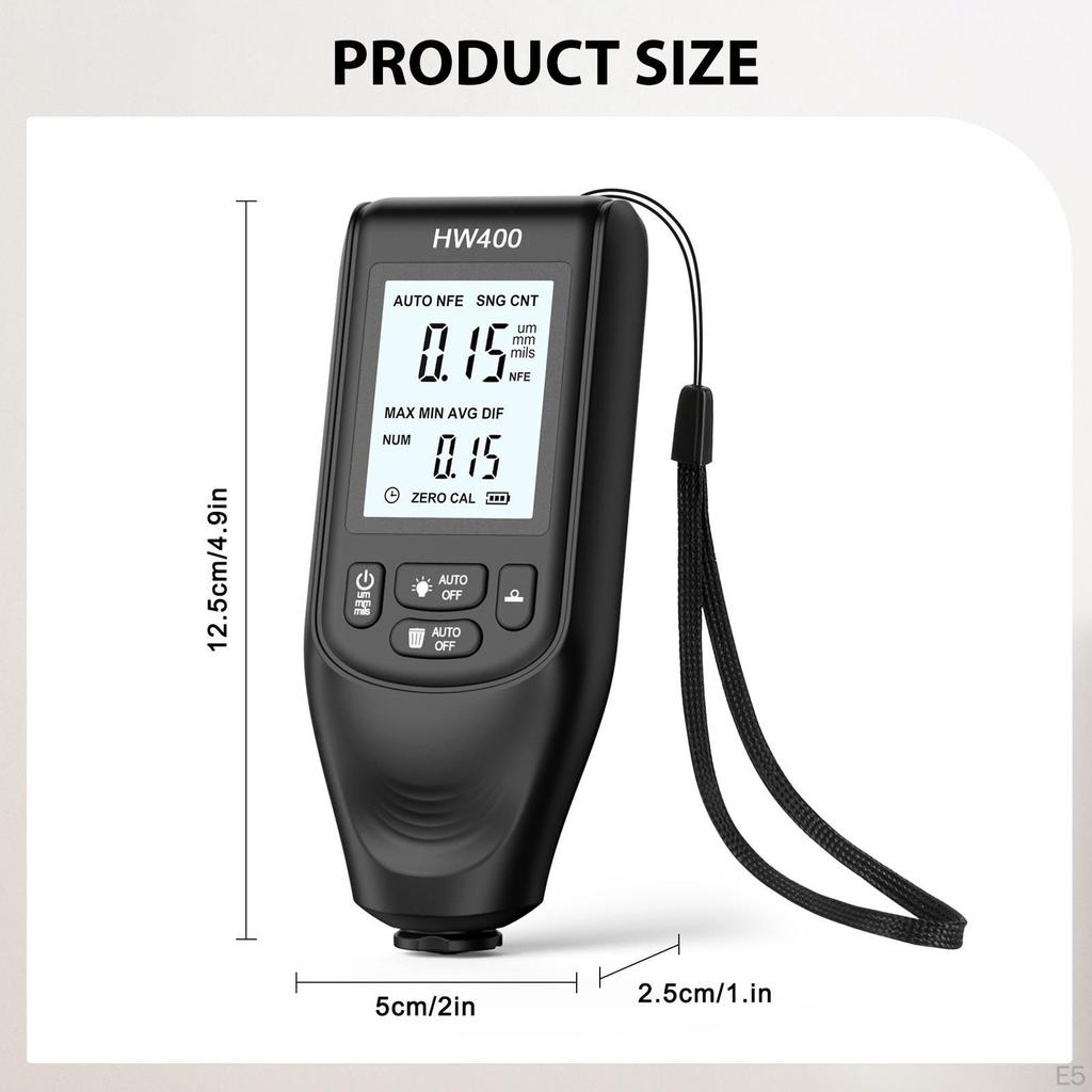 Car Coating Thickness Meter Measuring 0-2000um Paint Film Tester for Manufacturing Used