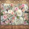 1 elegant floral wall background banner - pink and white rose and wisteria design, multiple sizes to choose from