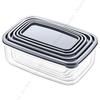 Set of 5 Embox Rectangular Provisions, Food Storage Container Anthracite