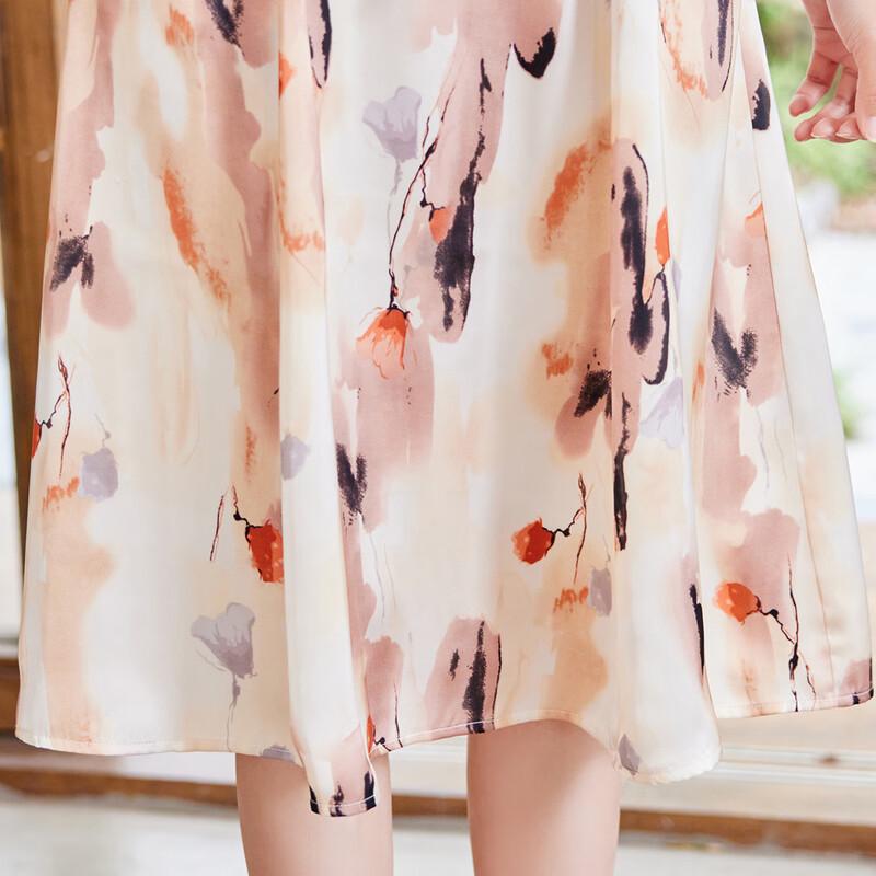 Pasite Women's Summer Chiffon Floral Print Midi Dress