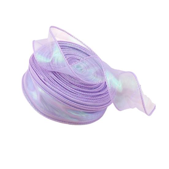 Sheer Tulle Ribbon 3.8 Yards Craft Decorative Ribbon Iridescent Tulle Ribbon Roll for Flowers Wedding Invitations Gift Wrapping