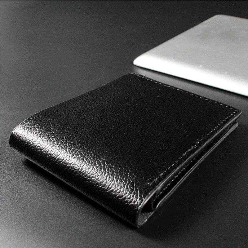 Herren Geldbörse Echtes Leder Herren Geldbörsen Premium Produkt Echtes Rindsleder Geldbörsen für Mann Kurz Schwarz Walet Portefeuille Homme