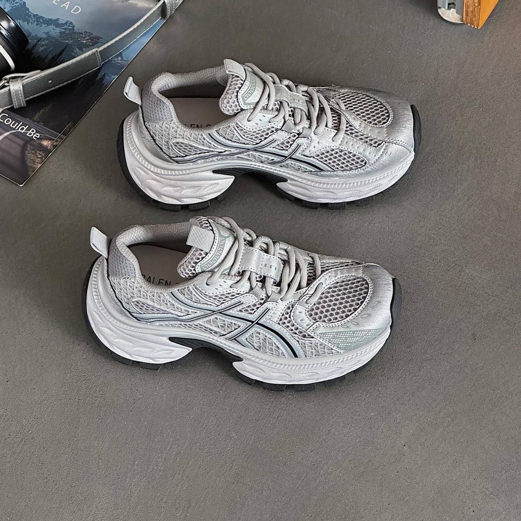 Mesh Breathable Dad Shoes Women's 2025 Autumn New Thick-soled Heightening Sports and Leisure Shoes Versatile Running Shoes Fashion