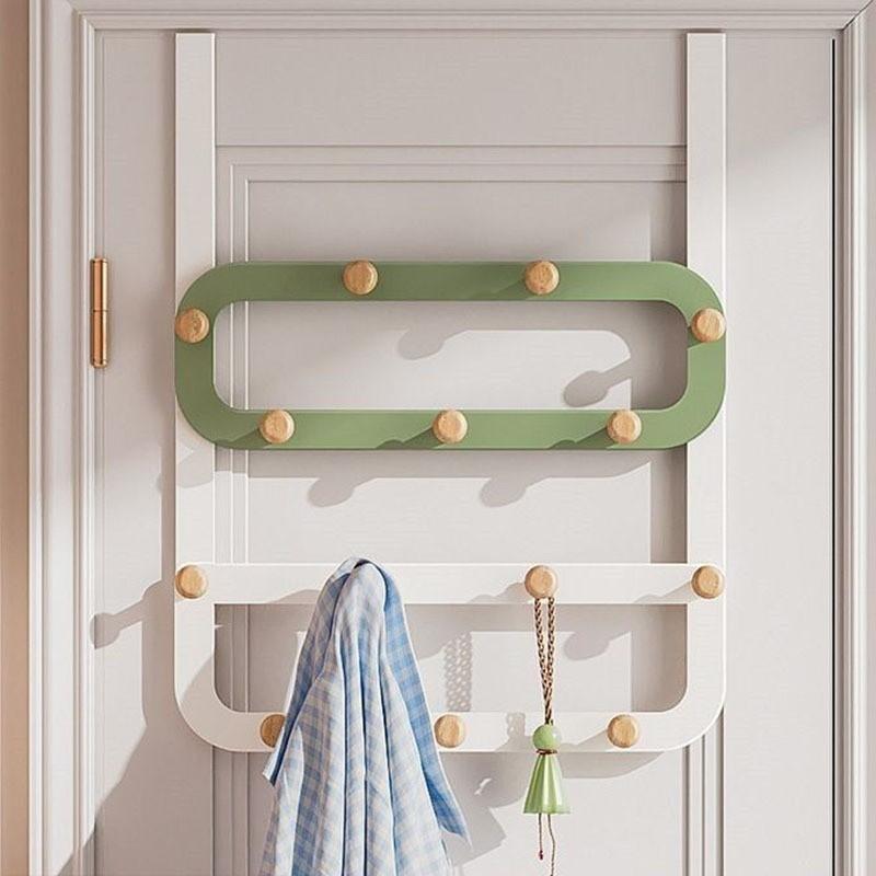 Hanging Clothes Hook Behind The Door No Drilling Installation Multiple Rows Hangers Wall Mount Bedroom Clothes Hook