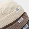 Thick Knitted Beanie Cap Solid Color Cuff Trawler Hat Retro Docker Cap