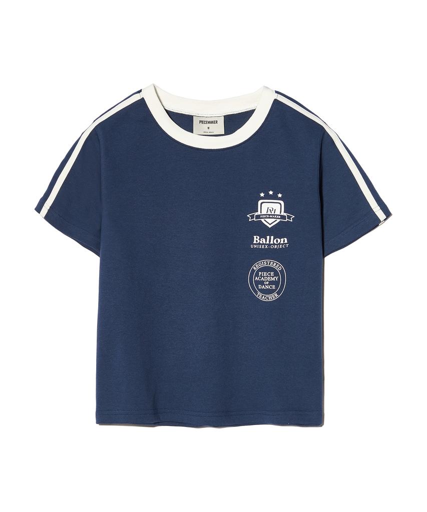 PEACE MAKER [2Type] Track Jersey Heavy Cotton Tee (Navy)