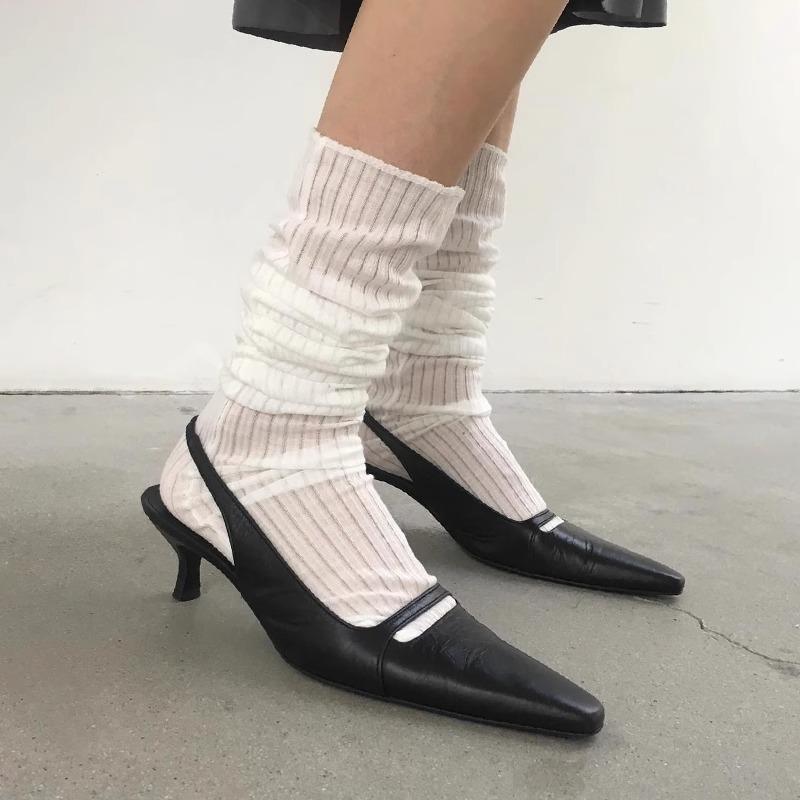 

Fashion 2025 summer new female designer retro casual hundred matching slim heel high heel simple square head black high heel sandals 35 чёрный