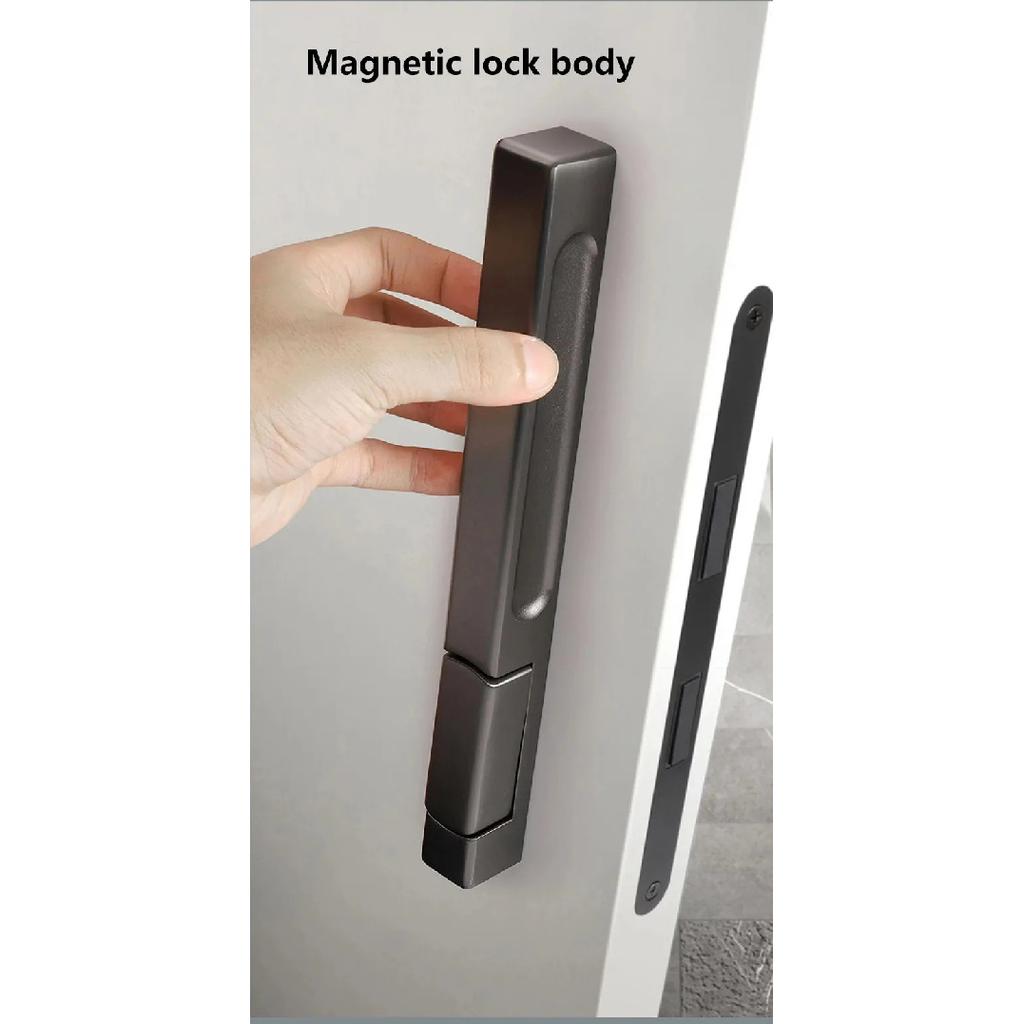2022 New Invisible Magnetic Door Lock Interior Background Wall Storage Room Door Handle Hidden Cloakroom Gold Single Door Lock