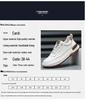 Men's Genuine Leather Crooked Head White Sneakers - Spring, Versatile, Thick Sole, Breathable, Hollow Casual Board Shoes