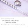 Removable Stainless Steel Straw Reusable Filter Spoon Straw Drinking Straw Spoon  Tea Drinking