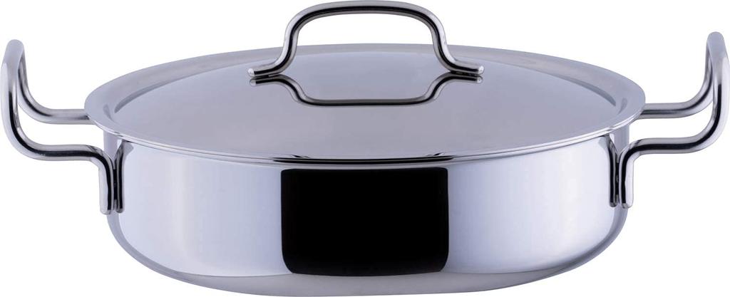 Miyazaki Seisakusho Shallow Made In Compatible with Compatible with All Heat 15 Year Warranty GEO-28S Two-handled Pot, Type, 28cm, Japan, IH, Sources,