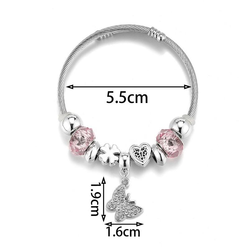 Panjia Stainless Steel Crown Beaded Bracelet Adjustable Bracelet Women's Fashion Jewelry Gift
