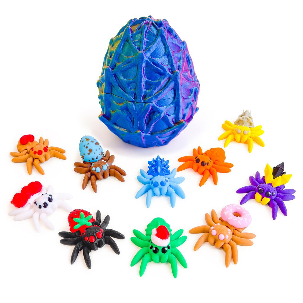 3D Printed Flexible Spider Sculpture Kids Simulation Animal Toy Creative Home Halloween Ornament Desk Cartoon Christmas Gift