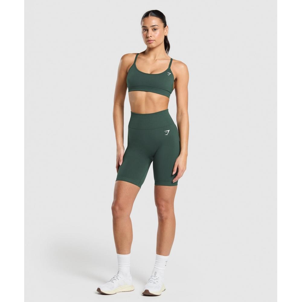 Gymshark Vital Seamless 7 Inch Shorts Woodland Green Marl B1b1p Ebtf