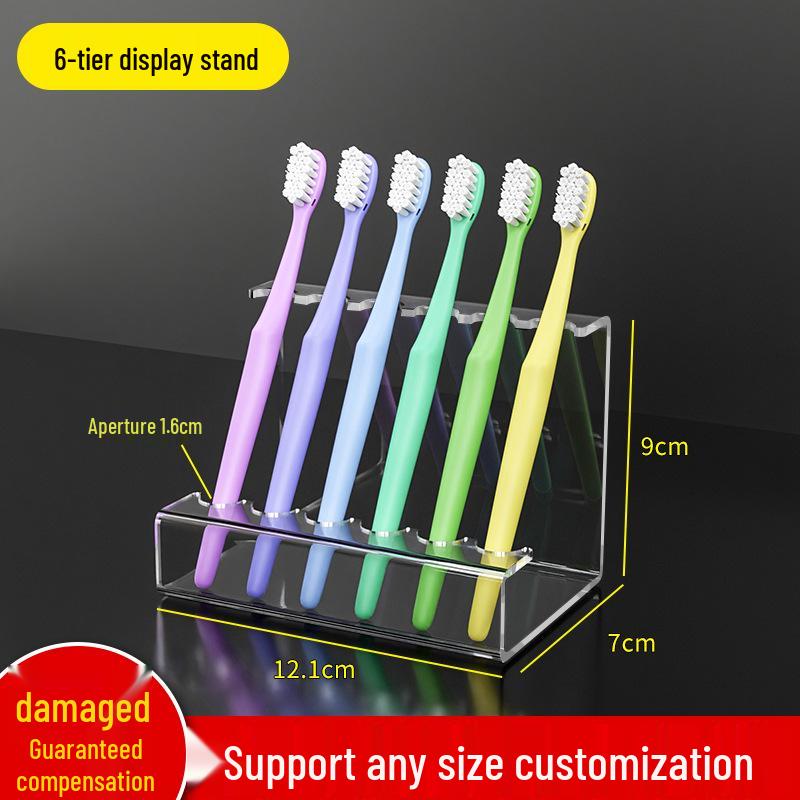 Acrylic Transparent Display Stand for Toothbrushes, Lipsticks, Eyebrow Pencils, and Pens