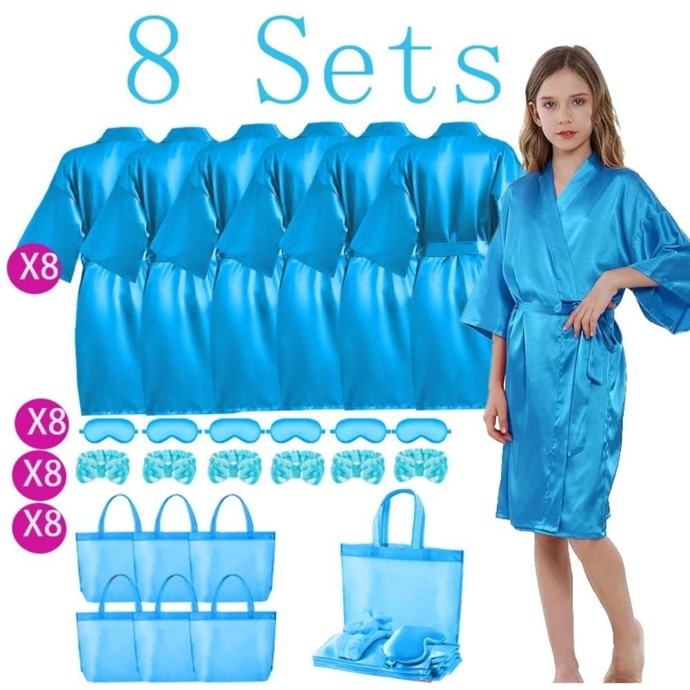 6/10/12 Sets Spa-Party-Bademäntel für Mädchen Kimono-Mädchen Bademantel-Kleider Kinder-Geburtstagsparty-Zubehör Gastgeschenke Übernachtung Schlafanzug Party
