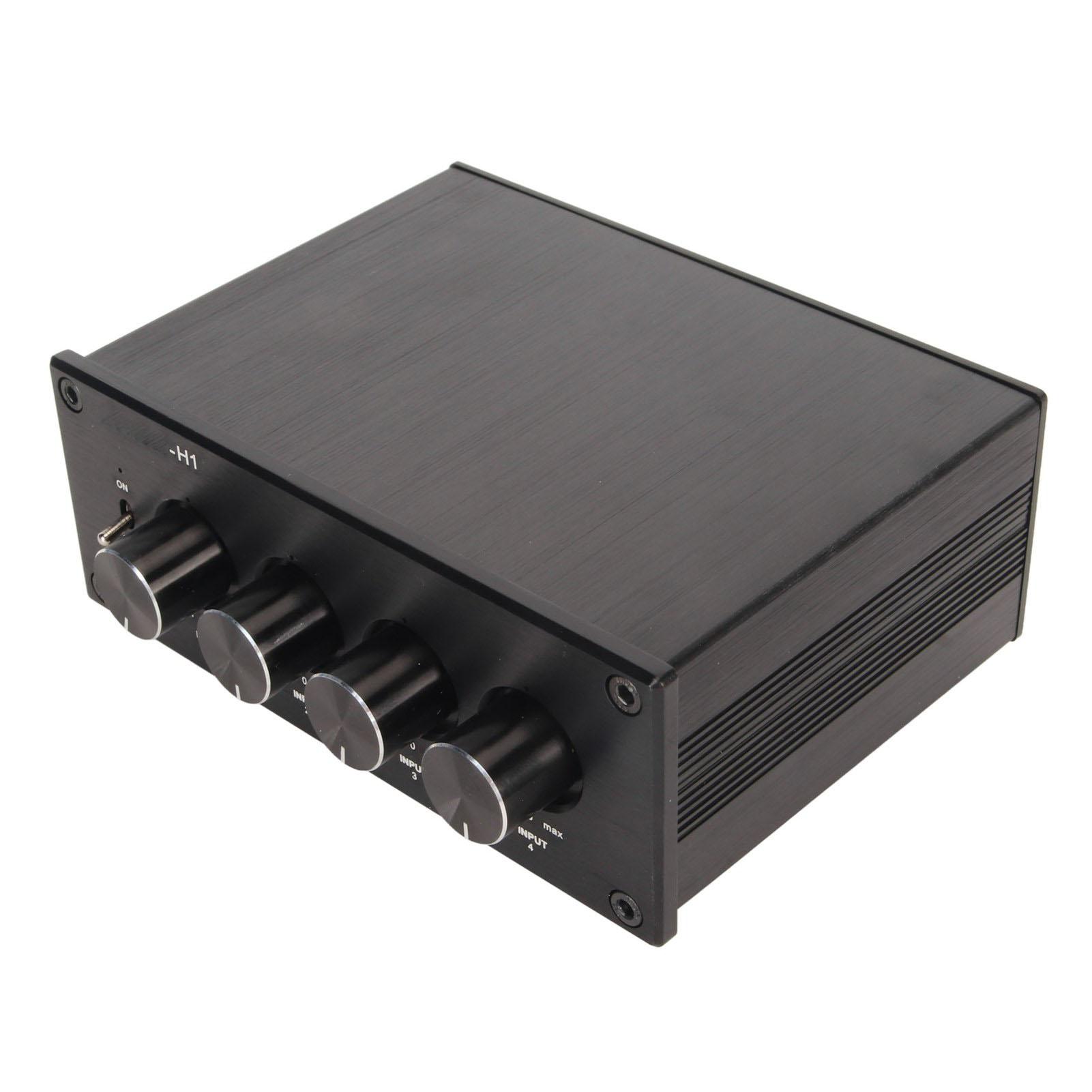 

4 в 1 выход RCA стерео микшер HiFi двухканальный регулируемый громкость 4-полосный звуковой микшер для наушников US Plug