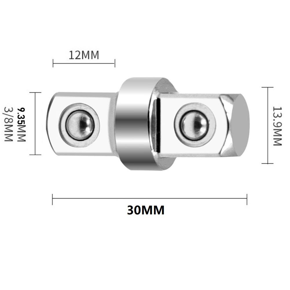 Wrench Extension Rod 1.18"x0.55" Chrome Vanadium Steel 3/8 Double-Head Hex Socket Wrench Adapter Driver Conversion Tool