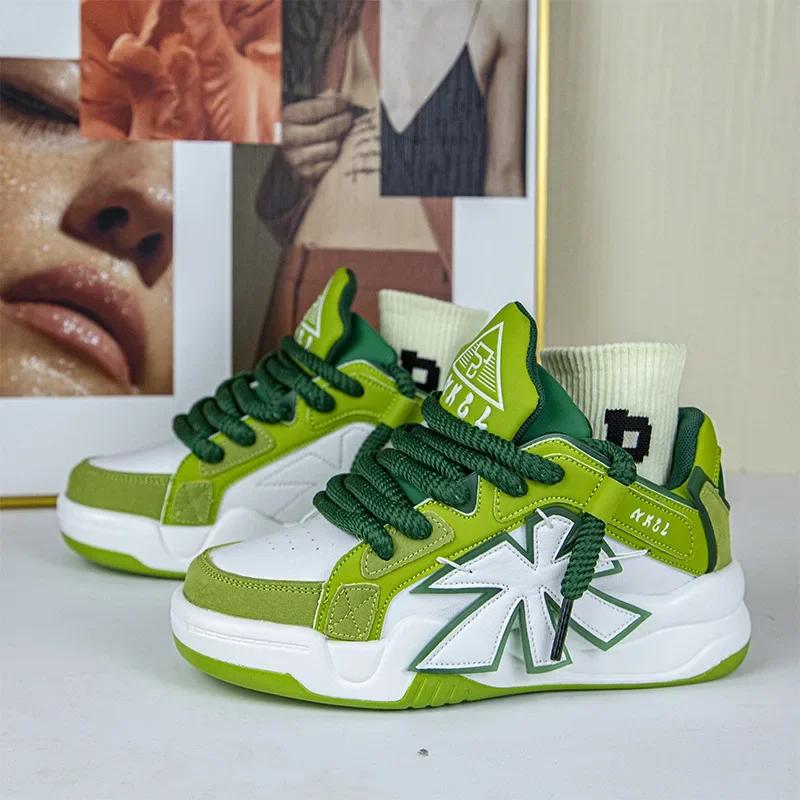 Scarpe Sportive da Uomo High Street Grigio Moda Stile Retrò Americano Sneakers Casual con Zeppa da Donna Nicchia Traspiranti Calzature da Uomo