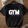 Gym Cotton TShirt Retro Casual Sporty Black Men Fitness Muscle Tee Athletic Workout Graphic Shirt - Men's Summer Cotton Graph...