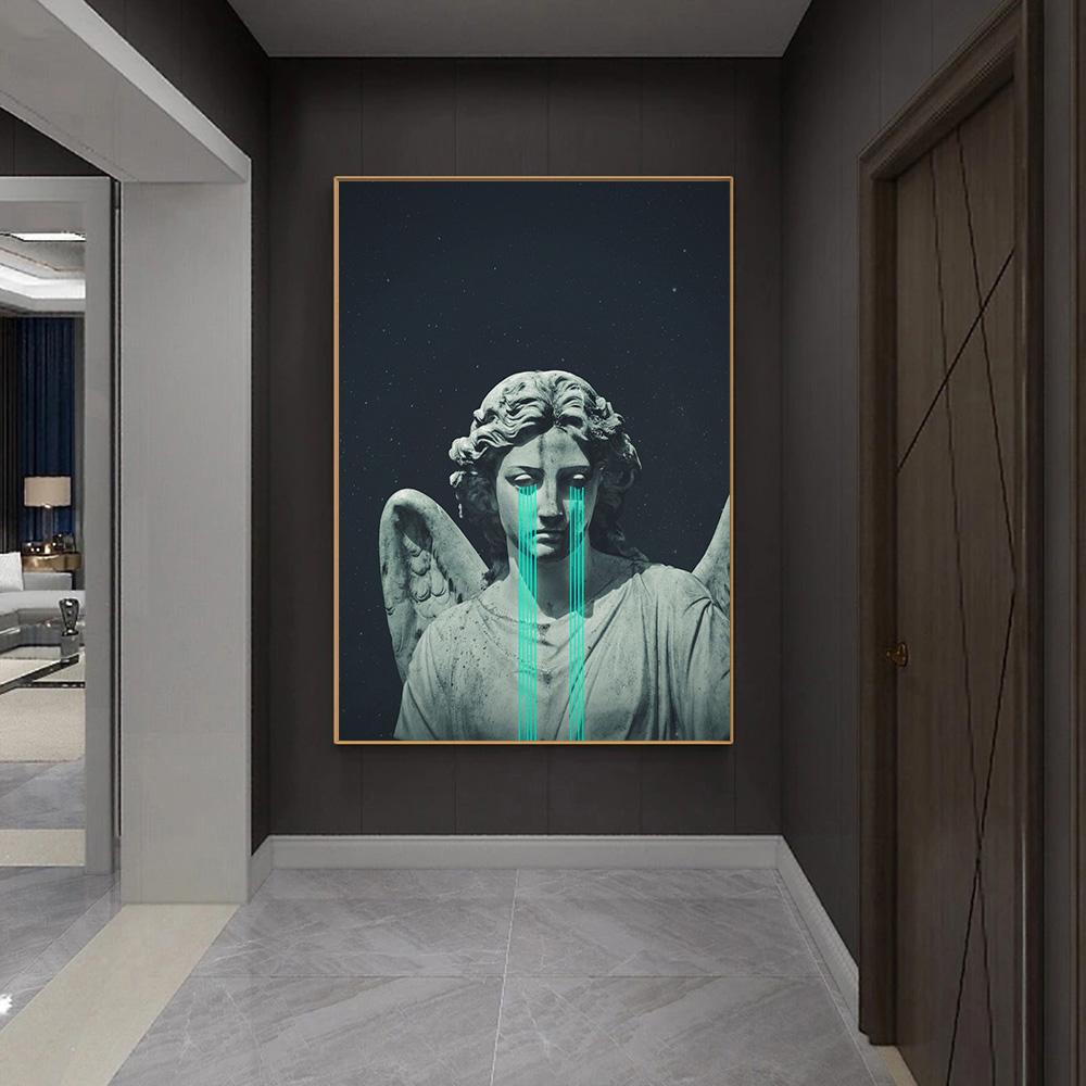 

Давид Греция Скульптура Ангела Холст Картина Настенное Искусство Скандинавская Статуя Искусство Плакат Принт Для Гостиной Современный Домашний Декор Эстетический (с рамкой) 15*20cm(with frame)